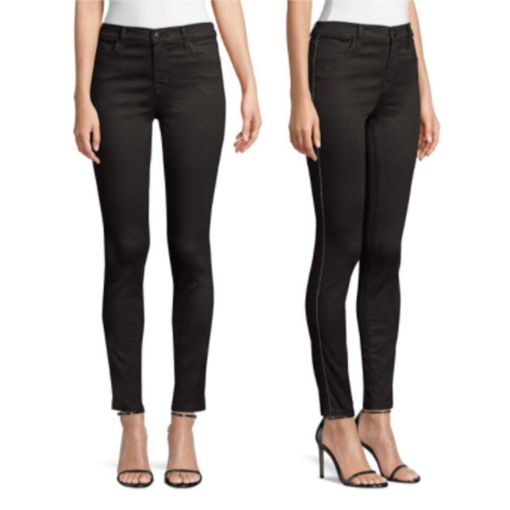 J Brand Maria High-rise Glitter Stripe Skinny Jeans